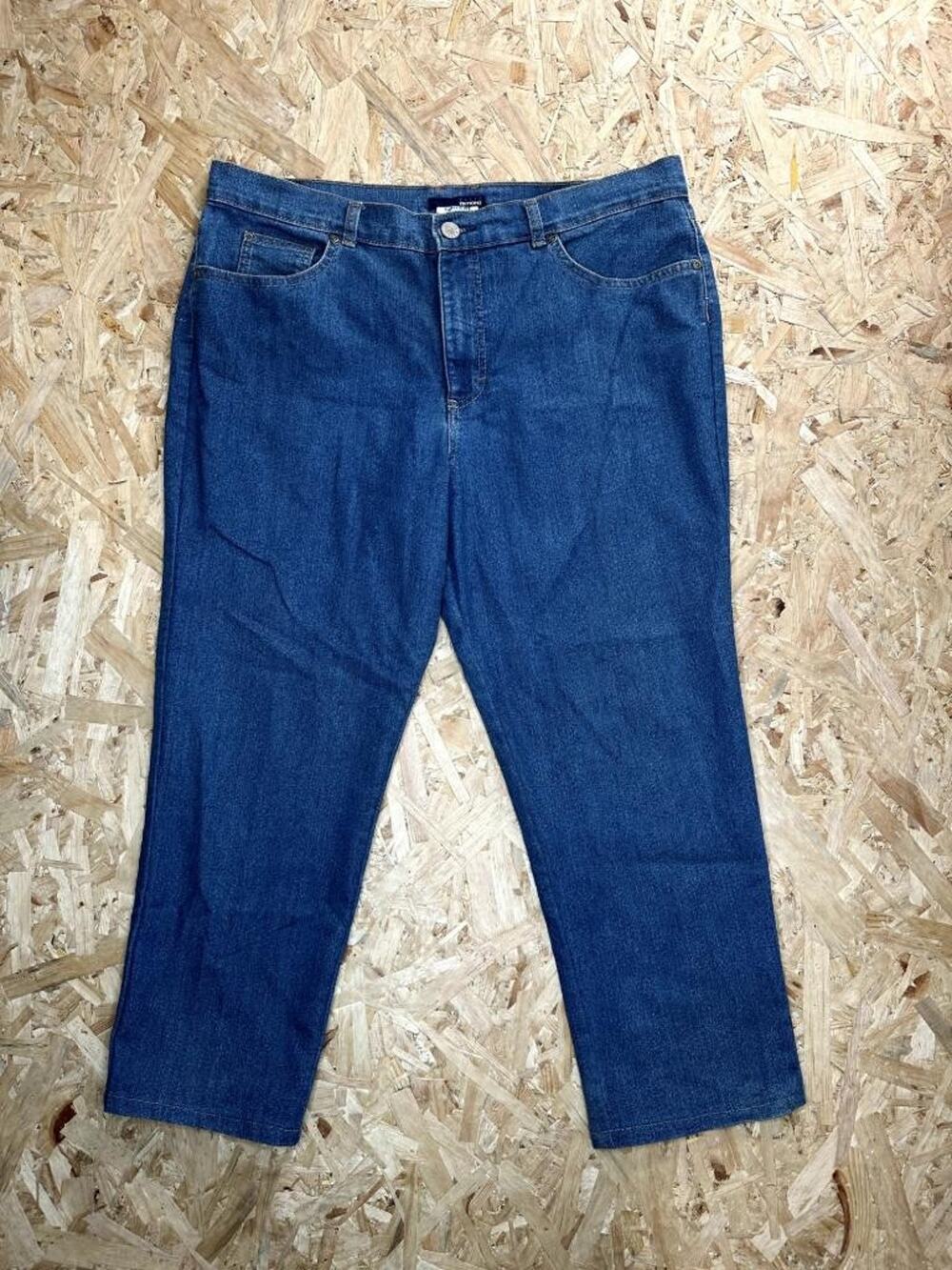 Basic Editions Classic Fit Jeans Womens 14 Short Blue Denim Straight Leg Stretch